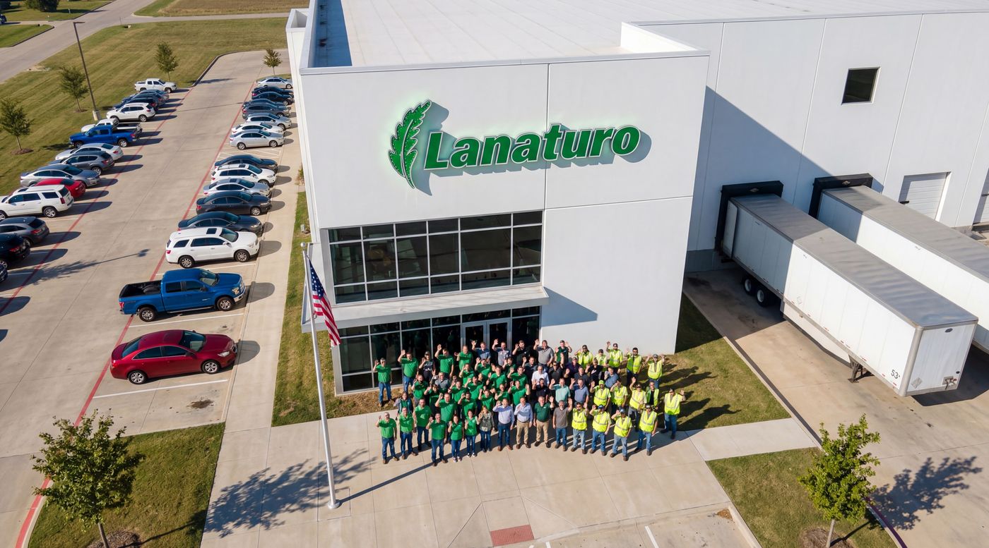 Lanaturo team outside our facility